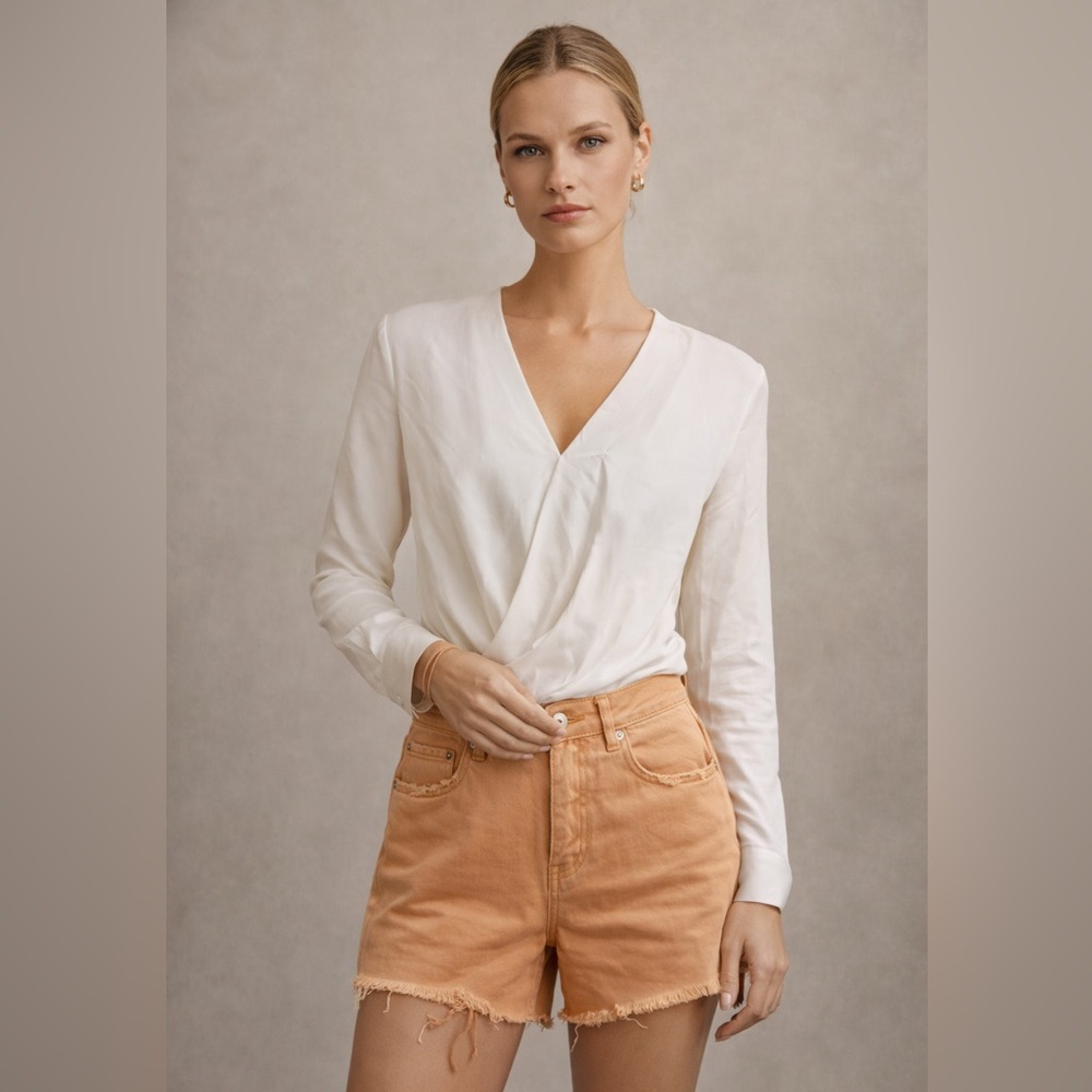 pistola Peach High-Rise Denim Shorts